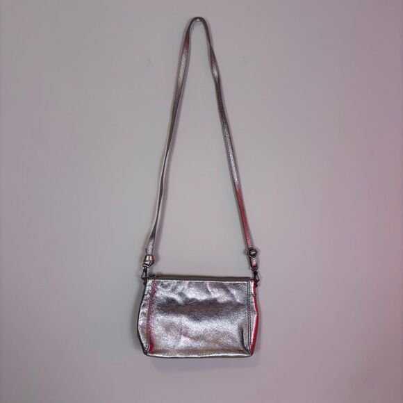 The Sak Silver Shimmer Leather Small Crossbody Purse - Picture 2 of 7
